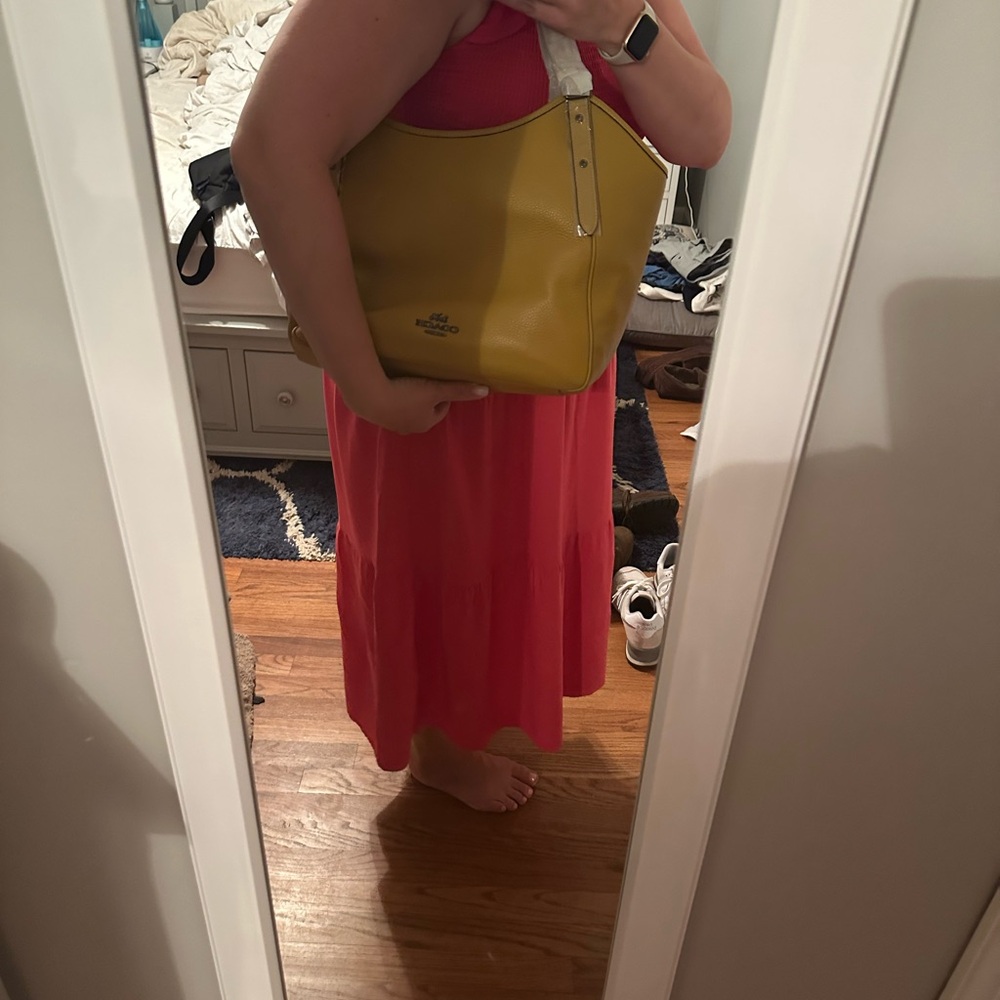 COACH mustard Yellow Leather Tote Bag — never used